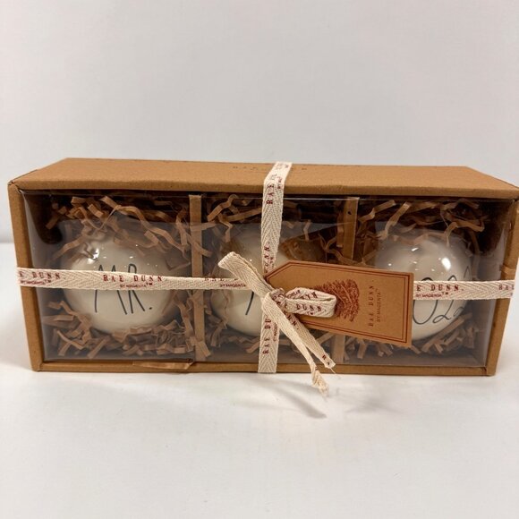 2022 Rae Dunn by Magenta Christmas Tree Ornaments Mr. and Mrs. - Picture 1 of 5